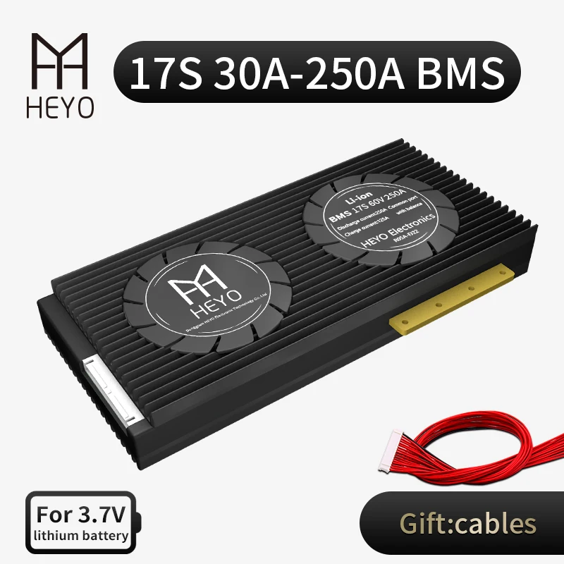 Фото HEYO 3 6 V 7 60V NMC литий ионный аккумулятор BMS 17S 30A 40A 60A 80A 100A 250A Водонепроницаемый баланс (купить)