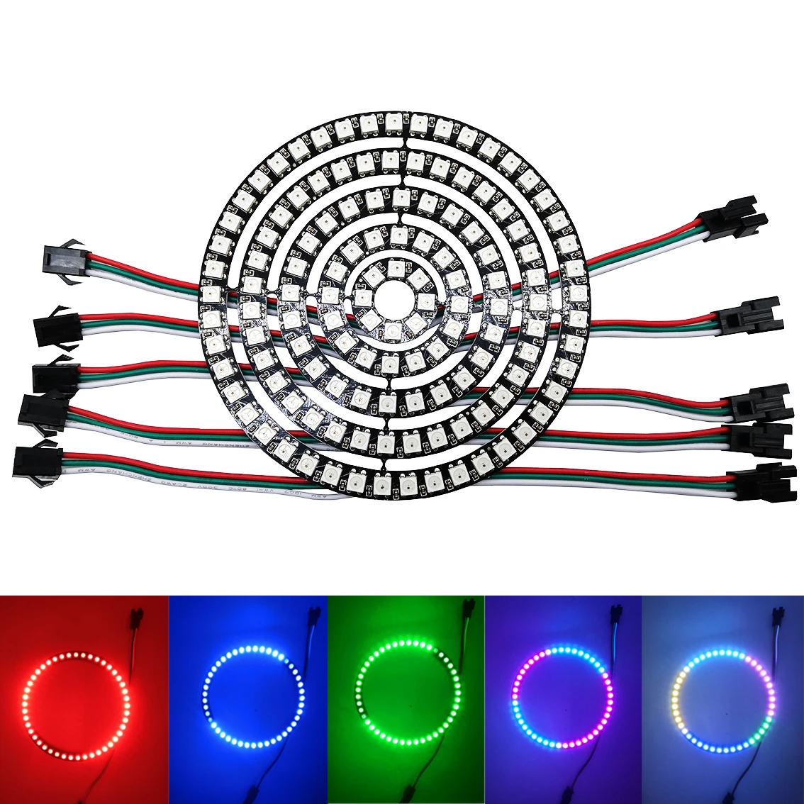 Пиксельное кольцо WS2812B 8 16 24 35 45 LED s WS2812 5050 RGB Светодиодное Кольцо Адресуемая