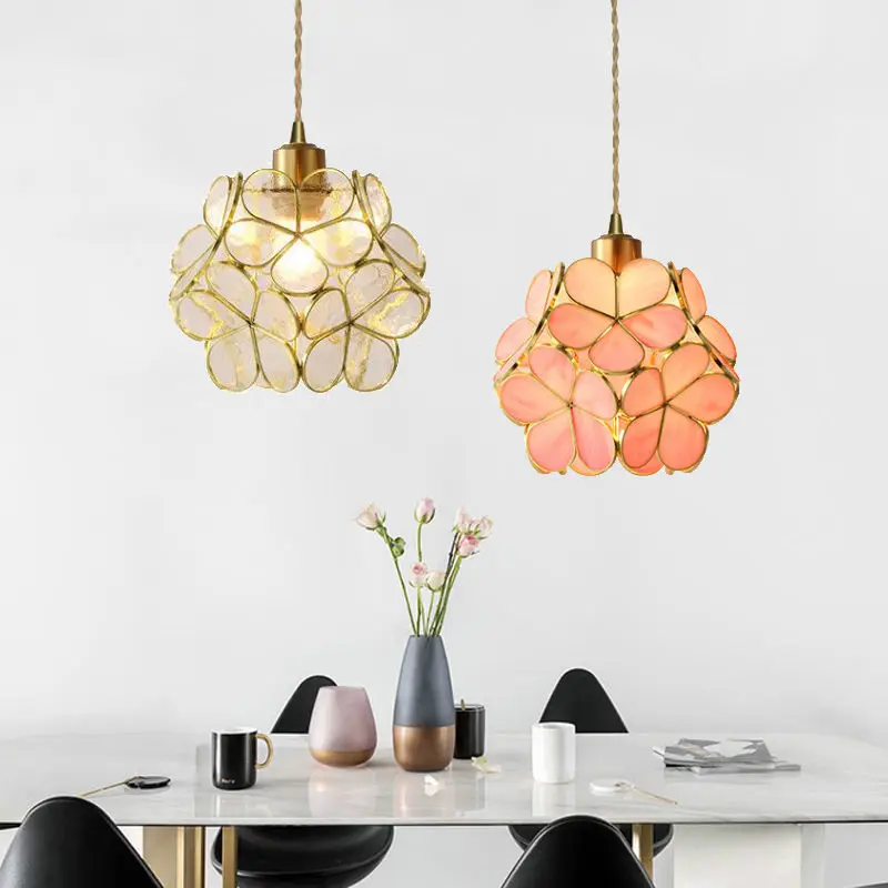 Copper Glass Petal Pendant Light for Bedside Bedroom Lamp Dining Corridor Entrance Light Colorful Indoor Lighting Fixtures
Copper Glass Petal Pendant Light for Bedside Bedroom Lamp Dining Corridor Entrance Light Colorful Indoor Lighting Fixtures