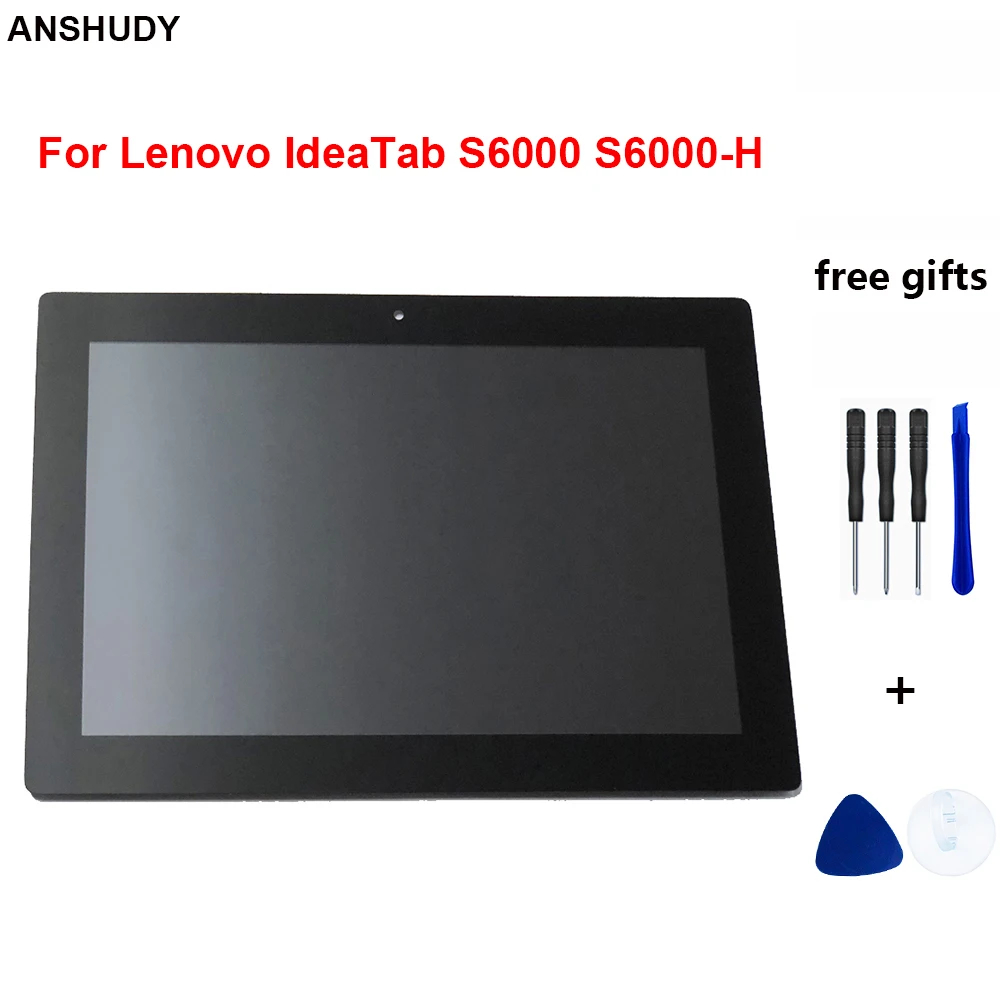 Для lenovo IdeaTab S6000 H Черный сенсорный экран сенсор дигитайзер панель Стекло + ЖК