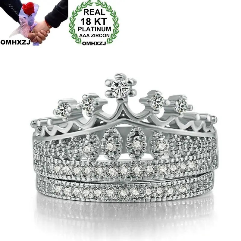 OMHXZJ Wholesale European Fashion Woman Man Party Wedding Gift Crown White AAA Zircon 18KT White Gold Ring RR711
OMHXZJ Wholesale European Fashion Woman Man Party Wedding Gift Crown White AAA Zircon 18KT White Gold Ring RR711