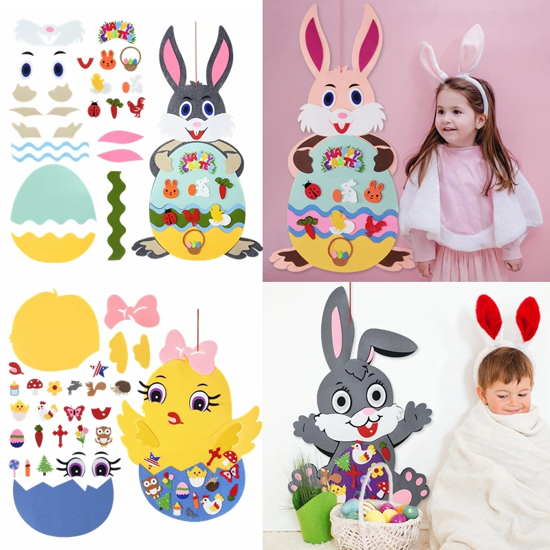 Kids DIY Felt Rabbit Easter Bunny Chick Set with Detachable Ornaments Happy Easter Party Wall Hanging Decoration Kids Game Gift
Kids DIY Felt Rabbit Easter Bunny Chick Set with Detachable Ornaments Happy Easter Party Wall Hanging Decoration Kids Game Gift