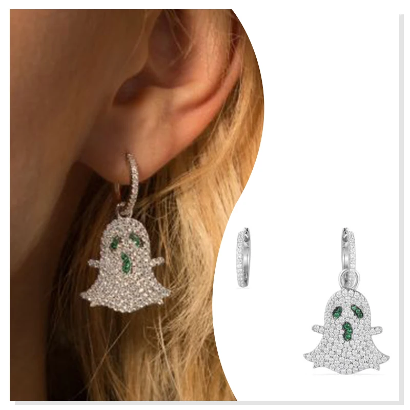 925 sterling silver zircon silver earring ghost ear stud new holiday gift funny fashion ins style high quality personality
925 sterling silver zircon silver earring ghost ear stud new holiday gift funny fashion ins style high quality personality