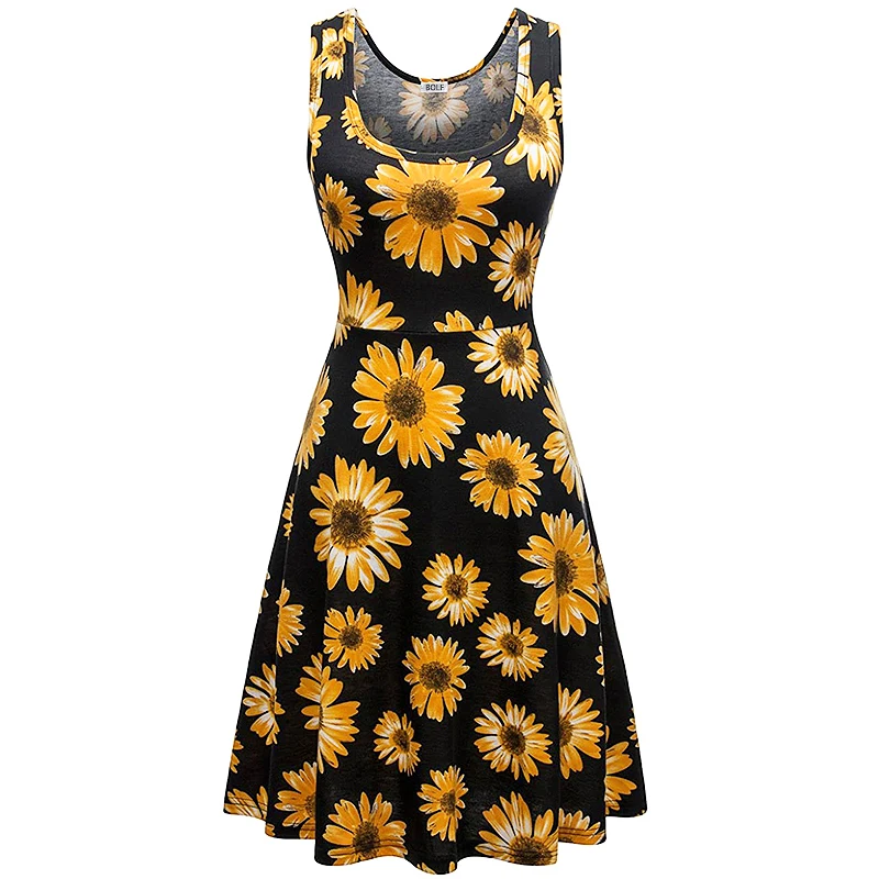 Women's Summer Casual Sleeveless Beach Floral Dress Midi Flared Floral A-Line Tank Sun Maxi Printing Dress for Women Skirts
Women's Summer Casual Sleeveless Beach Floral Dress Midi Flared Floral A-Line Tank Sun Maxi Printing Dress for Women Skirts