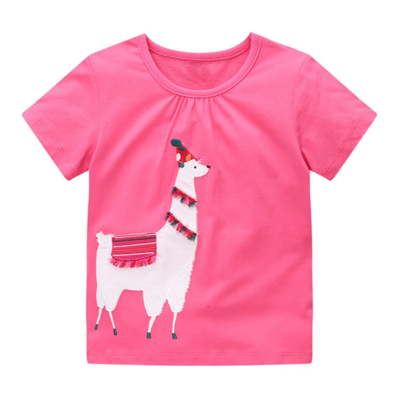 27kids Summer Girls Short Sleeve T-shirts Tops Clothes Pink Alpaca Pattern Children Clothing Kid Casual Cotton Outfit 2-8Years
27kids Summer Girls Short Sleeve T-shirts Tops Clothes Pink Alpaca Pattern Children Clothing Kid Casual Cotton Outfit 2-8Years