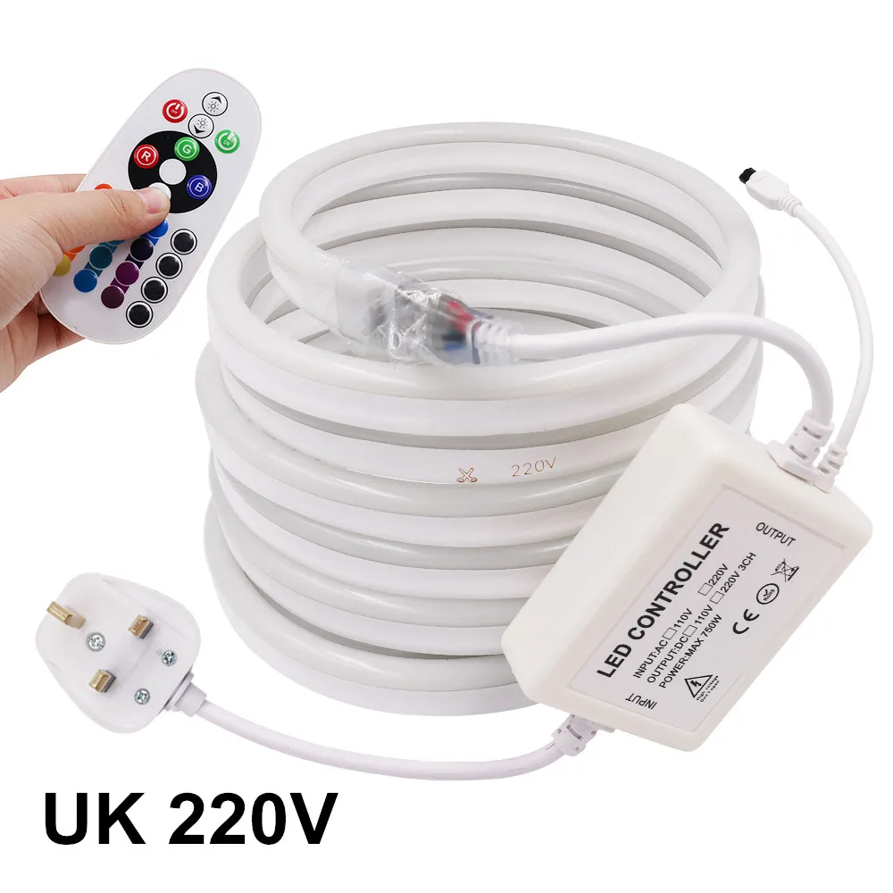 UK 220V 240V RGB Neon Strip IP67 Waterproof 2835 5050 White/Warm White Ribbon Tape Flexible LED Strip
UK 220V 240V RGB Neon Strip IP67 Waterproof 2835 5050 White/Warm White Ribbon Tape Flexible LED Strip