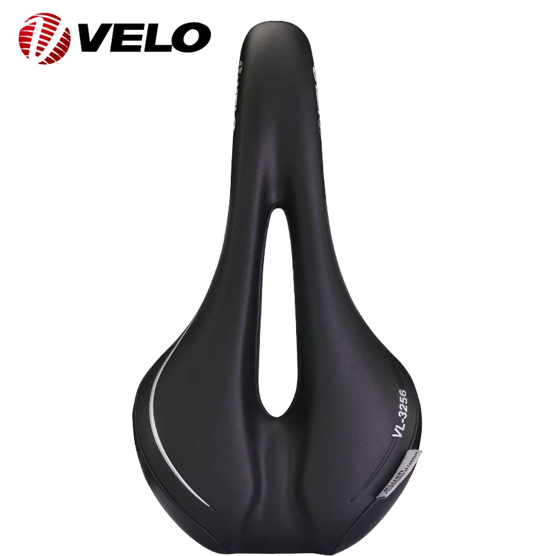 

VELO VL-3256 Hollow Breathable PU Leather Comfortable Soft MTB Road Bike Arctech Steel Rail Saddle Bicycle Cushion Cycling Parts