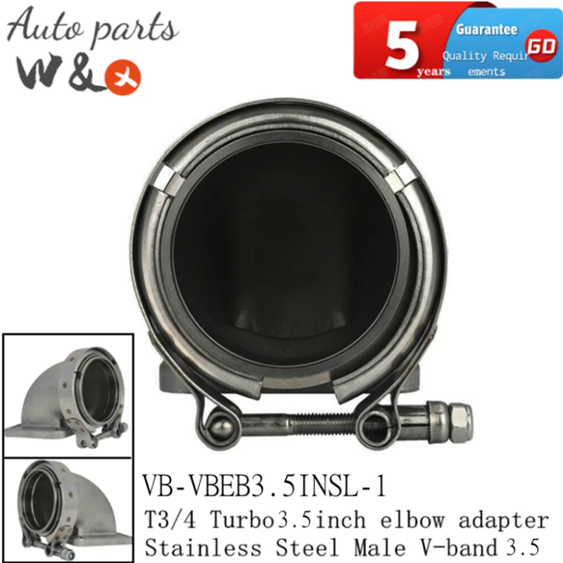 T3/4 Turbo 3.5 inch Vband 90 Degraa Elbow Adapter + Male V-Band Clamp Stainless Steel VB-VBEB3.5INSL-1
T3/4 Turbo 3.5 inch Vband 90 Degraa Elbow Adapter + Male V-Band Clamp Stainless Steel VB-VBEB3.5INSL-1