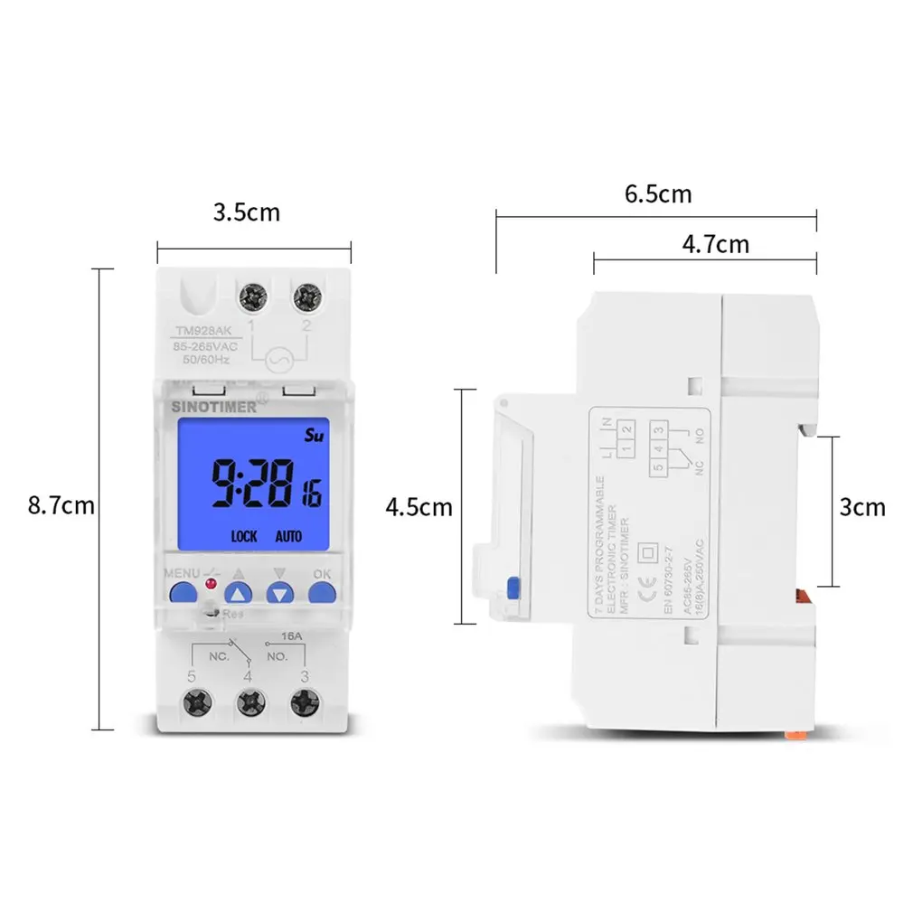 Rail Timer Backlight Sub Control Large LCD Screen Display 85-265V 16 Times 1 Second 7 Days Programmable Rail Timer
Rail Timer Backlight Sub Control Large LCD Screen Display 85-265V 16 Times 1 Second 7 Days Programmable Rail Timer