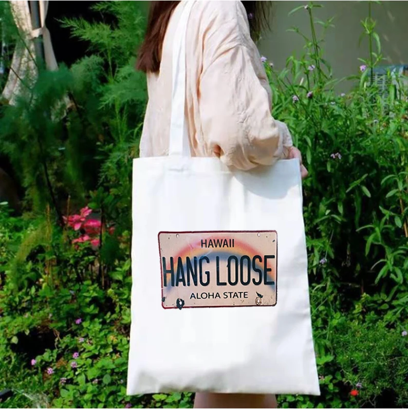 Hang Loose Canvas Bags Aloha Fashion Tote Bag Designer Fashion Letter Cute Bags Custom Bags with Logo Eco Friendly
Hang Loose Canvas Bags Aloha Fashion Tote Bag Designer Fashion Letter Cute Bags Custom Bags with Logo Eco Friendly