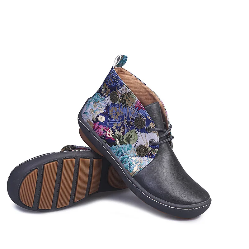 Women Floral Printed Short Boots Patchwork Ankle Boots 2021 Ladies Attractive Spring Shoes Female Lace-Up Round Heel Flat Shoes
Women Floral Printed Short Boots Patchwork Ankle Boots 2021 Ladies Attractive Spring Shoes Female Lace-Up Round Heel Flat Shoes