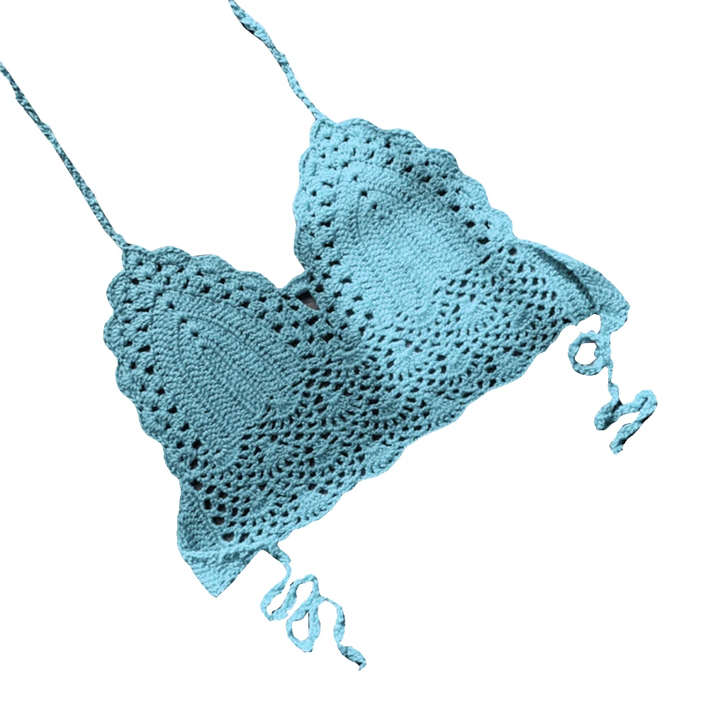 2021 New Sexy Bikini Tops Slim Crop Tops Women Crochet Boho Beach Camisoles Halter Bikini Bralette Backless Knitted Bras Tanks
2021 New Sexy Bikini Tops Slim Crop Tops Women Crochet Boho Beach Camisoles Halter Bikini Bralette Backless Knitted Bras Tanks