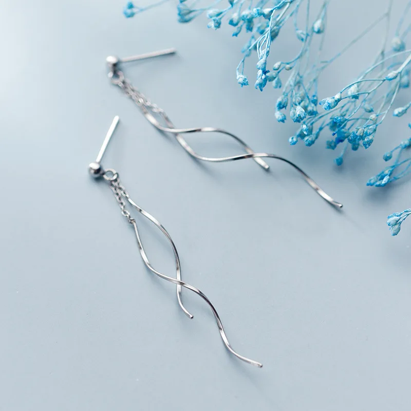 925 Sterling Silver Fine Jewelry Minimalist Wave Spiral Fashion Dangle Earrings For Women Girls Lady
925 Sterling Silver Fine Jewelry Minimalist Wave Spiral Fashion Dangle Earrings For Women Girls Lady