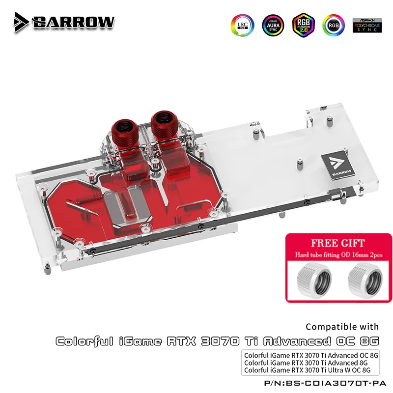 Водяной блок Barrow GPU, для цветной iGame RTX 3070 TI Advanced OC / Ultra W OC 8G, с полным покрытием
Водяной блок Barrow GPU, для цветной iGame RTX 3070 TI Advanced OC / Ultra W OC 8G, с полным покрытием