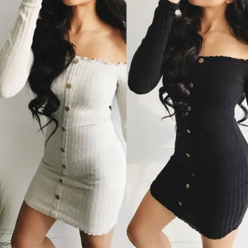 New Fashion Casual Women Off Shoulder Knit Sweater Jumper Long Sleeve Slim Bodycon Dress Sweatshirt
New Fashion Casual Women Off Shoulder Knit Sweater Jumper Long Sleeve Slim Bodycon Dress Sweatshirt