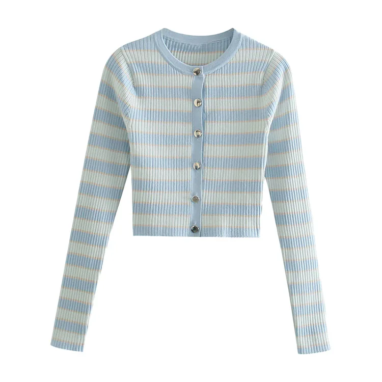2021 Ladies' New Style French Niche Striped Knitted Sweater, Buttoned Short Coat, Fashionable Casual Long-sleeved Top
2021 Ladies' New Style French Niche Striped Knitted Sweater, Buttoned Short Coat, Fashionable Casual Long-sleeved Top
