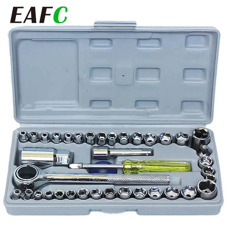 40 Pcs Socket Wrench Car Repair Ratchet Wrench Key Set Auto Maintenance Tire Removal Sleeve Spanner Set Tool Wrench Kit
40 Pcs Socket Wrench Car Repair Ratchet Wrench Key Set Auto Maintenance Tire Removal Sleeve Spanner Set Tool Wrench Kit