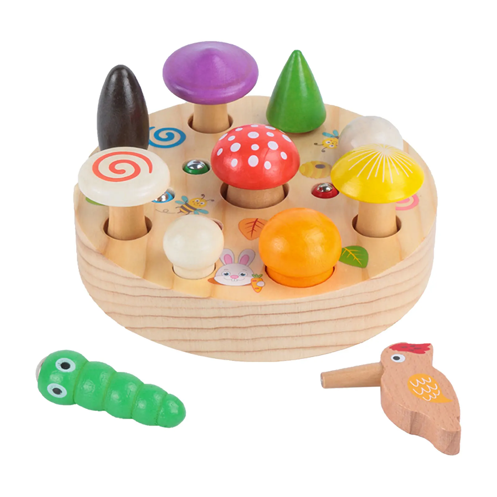Montessori Colorful Kids Magnetic Pull Mushroom Woodpecker Catch Worm Home Puzzle Game Early Education Toy
Montessori Colorful Kids Magnetic Pull Mushroom Woodpecker Catch Worm Home Puzzle Game Early Education Toy
