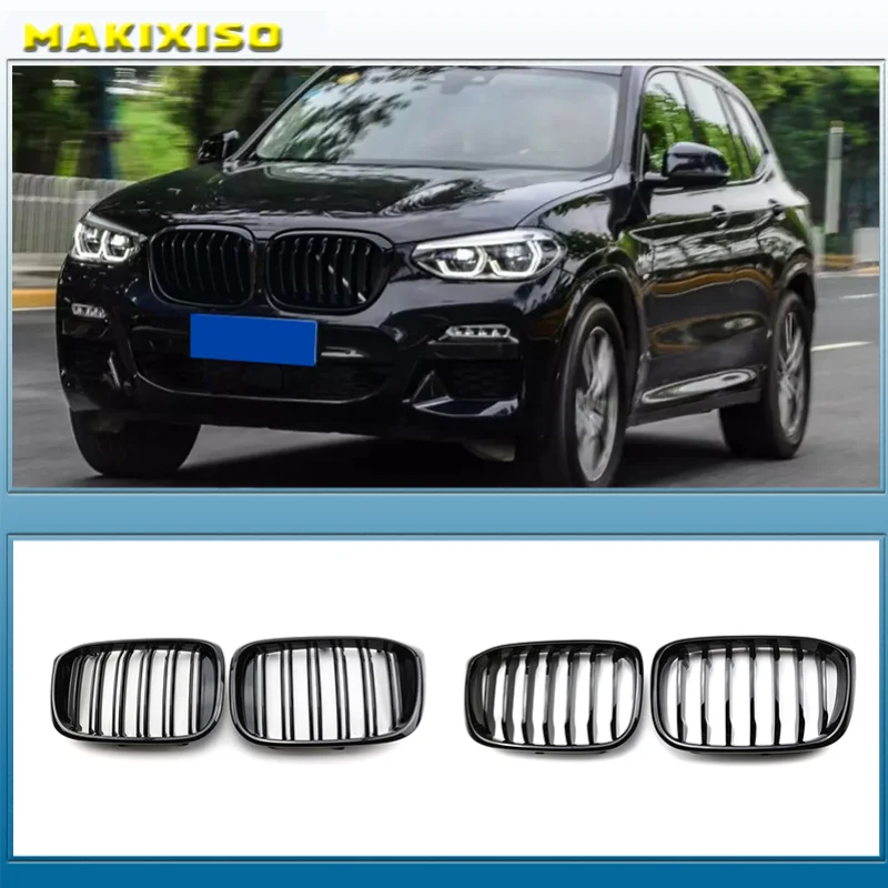 2Pcs Car Front Hood Kidney Grille Grill Mesh Glossy Black Racing Grills For-BMW X3 G01 X4 G02 2018 2019 2020
2Pcs Car Front Hood Kidney Grille Grill Mesh Glossy Black Racing Grills For-BMW X3 G01 X4 G02 2018 2019 2020