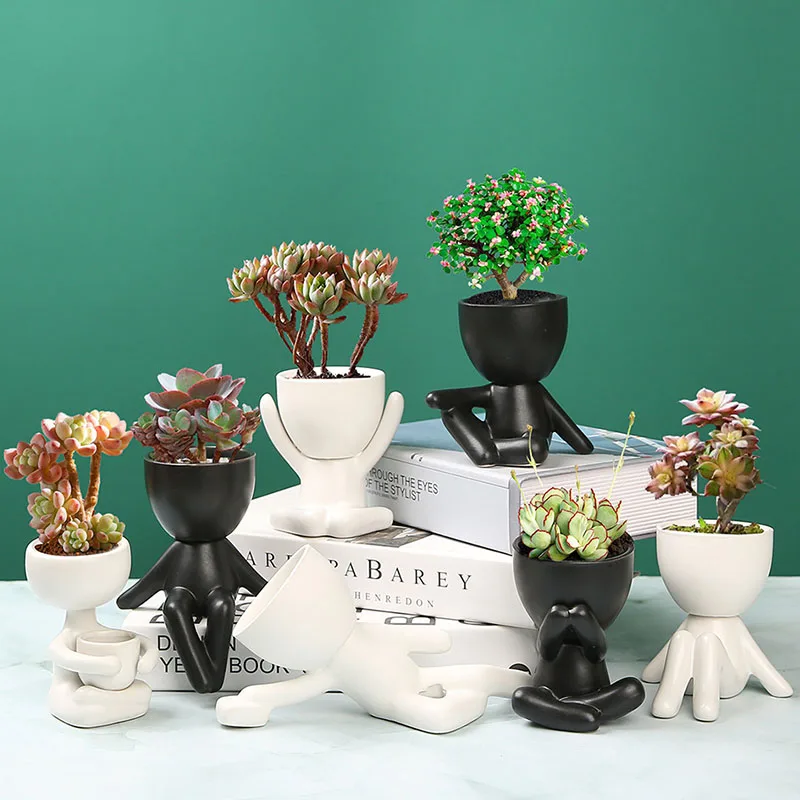 Ceramic Mini Figure Flower Pot Home Supplies Garden Pot Desktop Display Flowerpot Succulent Planter Desktop Balcony Decorations
Ceramic Mini Figure Flower Pot Home Supplies Garden Pot Desktop Display Flowerpot Succulent Planter Desktop Balcony Decorations