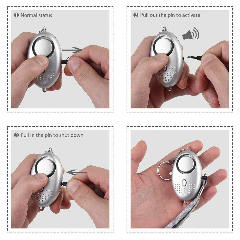 Security Alarm Portable Mini 130dB LED Lighting Outdoor Emergency Sound Safety Alarm Keychain 2020
Security Alarm Portable Mini 130dB LED Lighting Outdoor Emergency Sound Safety Alarm Keychain 2020