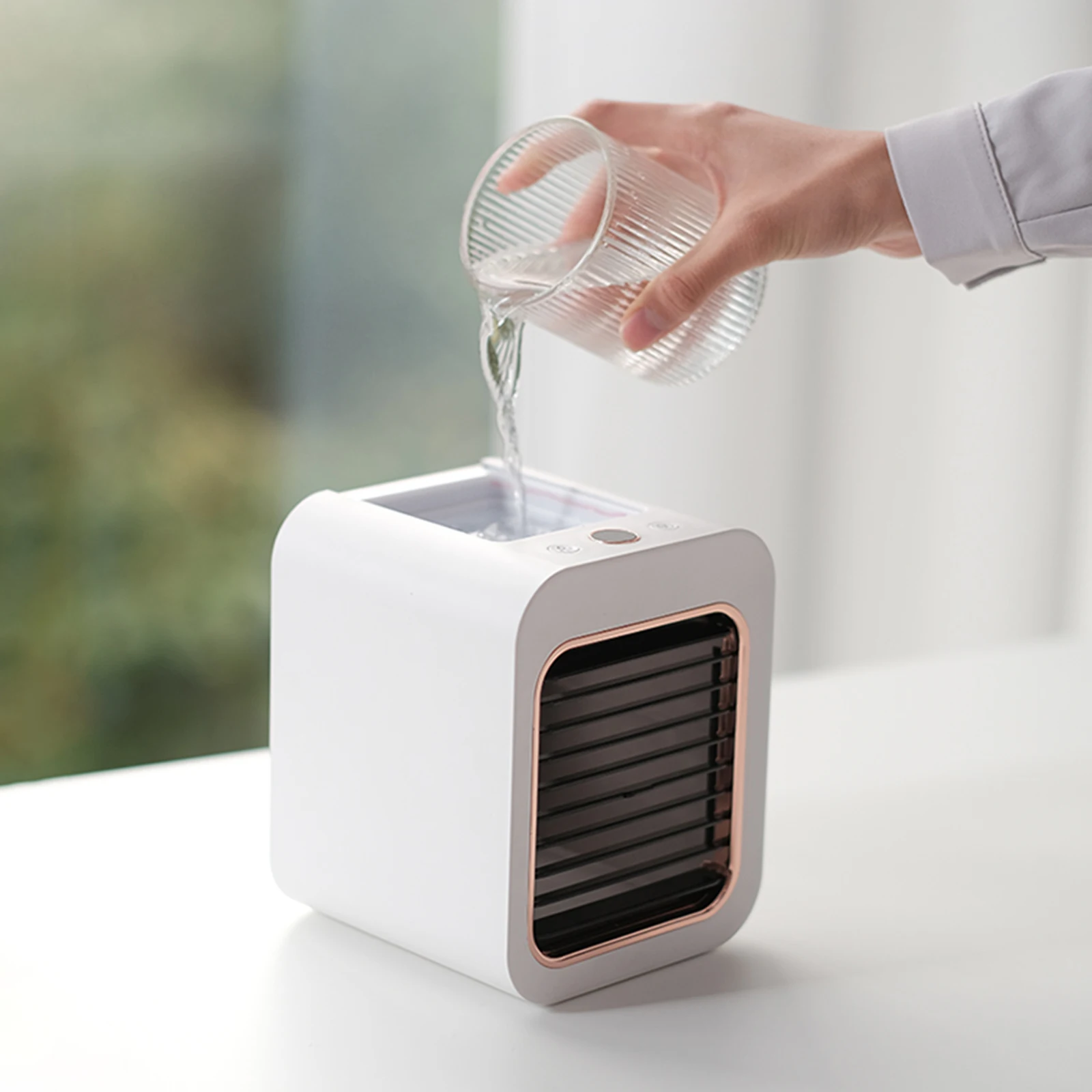 Air Cooler Portable Air Conditioner Desktop Cooling Fan 3 Wind Speeds Evaporative Air Cooling Mist Humidifier for Home Room
Air Cooler Portable Air Conditioner Desktop Cooling Fan 3 Wind Speeds Evaporative Air Cooling Mist Humidifier for Home Room