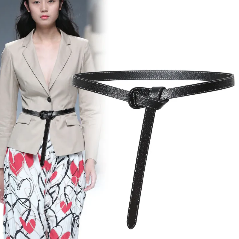 New Design Real Leather Waistbands Thin Soft Genuine Leather Waist Belt Female Narrow Cowskin Knot Strap Belts For Women Dress
New Design Real Leather Waistbands Thin Soft Genuine Leather Waist Belt Female Narrow Cowskin Knot Strap Belts For Women Dress