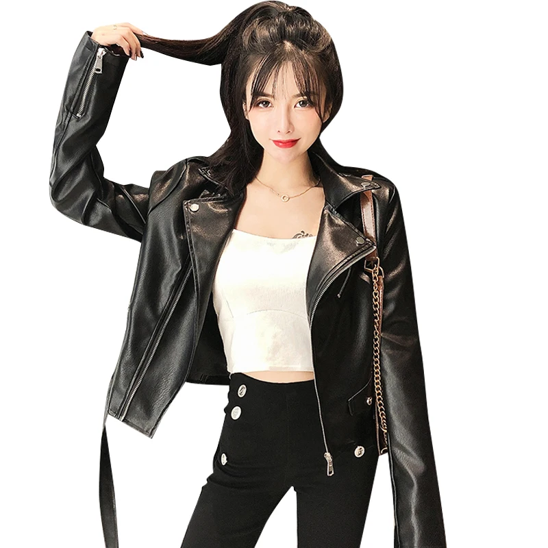 New Autumn Women Pu Leather Jacket Woman Zipper Belt Short Coat Spring Female Black Biker Punk Bomber Faux Leather Outwear Y47
New Autumn Women Pu Leather Jacket Woman Zipper Belt Short Coat Spring Female Black Biker Punk Bomber Faux Leather Outwear Y47