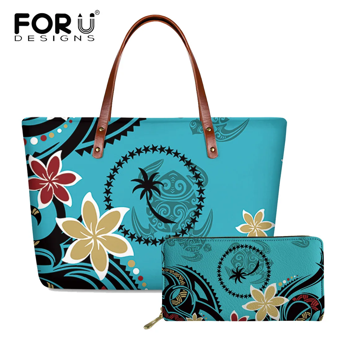 FORUDESIGNS Polynesian Chuuk Frangipani Pattern Ladies Handbag Set Casual Travel Top-Handle Bag Women's 2Pcs Luxury Tote Bags
FORUDESIGNS Polynesian Chuuk Frangipani Pattern Ladies Handbag Set Casual Travel Top-Handle Bag Women's 2Pcs Luxury Tote Bags