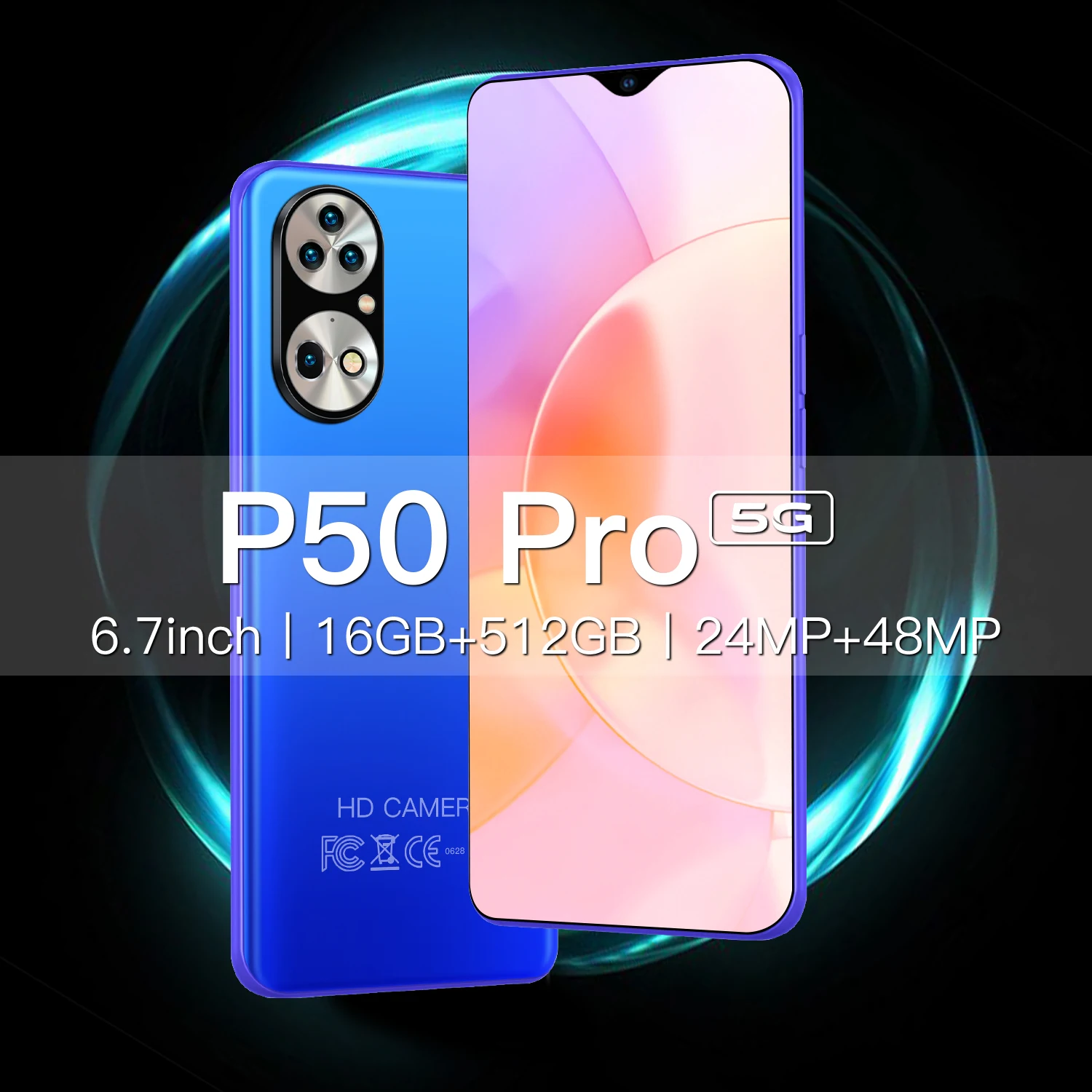 2021 Global Version P50 Pro 5G Smartphone 24MP+48MP 6.7Inch 16GB+512GB Snapdragon888 Deca Core Dual SIM 4G LTE 5G Mobile Phone
2021 Global Version P50 Pro 5G Smartphone 24MP+48MP 6.7Inch 16GB+512GB Snapdragon888 Deca Core Dual SIM 4G LTE 5G Mobile Phone