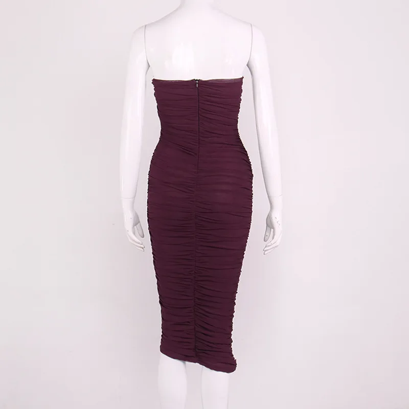 VIBESOOTD Elegant Strapless Ruched Midi Dress Fashion Party Club Sexy Backless Strapless Women's Dresses Bodycon Christmas
VIBESOOTD Elegant Strapless Ruched Midi Dress Fashion Party Club Sexy Backless Strapless Women's Dresses Bodycon Christmas