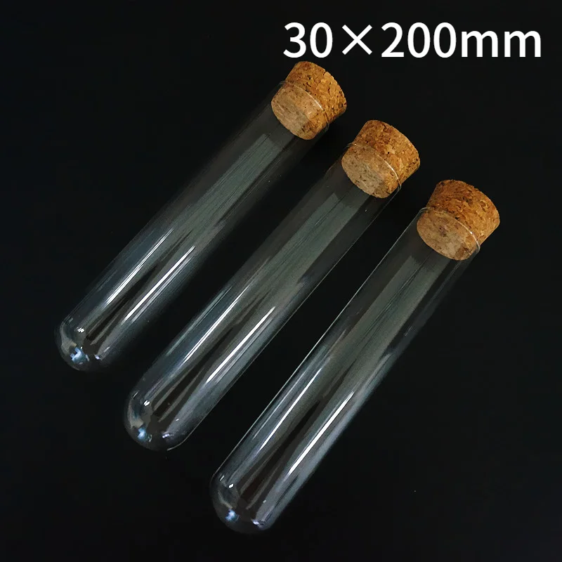 6pcs/lot 30x200mm Round Bottom Glass Test Tube with Cork Stopper Cap for Lab Experiments
6pcs/lot 30x200mm Round Bottom Glass Test Tube with Cork Stopper Cap for Lab Experiments