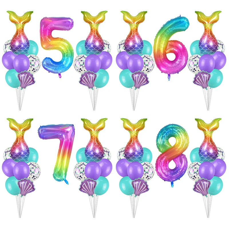 17pcs/set Purple Mermaid Tail Balloon Little Mermaid 1 2 3 4 5 6 Year Birthday Party Decoration Anniversary Latex Ballon Globos
17pcs/set Purple Mermaid Tail Balloon Little Mermaid 1 2 3 4 5 6 Year Birthday Party Decoration Anniversary Latex Ballon Globos