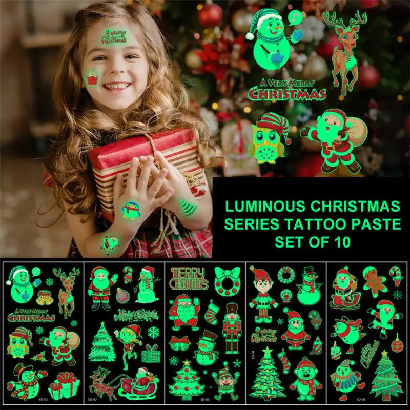 10Pcs Tattoo Stickers Luminous Waterproof Child Kid Temporary Tattoos Glow Paste For Children Body Art Christmas Sticker
10Pcs Tattoo Stickers Luminous Waterproof Child Kid Temporary Tattoos Glow Paste For Children Body Art Christmas Sticker