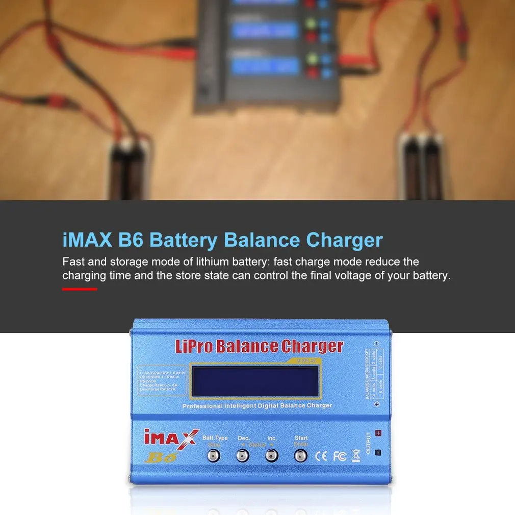 iMAX B6 80W 6A Lipo NiMh Li-ion Ni-Cd RC Balance Charger 10W 2A Discharger for RC Car Helicopter Drone Airplane Battery
iMAX B6 80W 6A Lipo NiMh Li-ion Ni-Cd RC Balance Charger 10W 2A Discharger for RC Car Helicopter Drone Airplane Battery