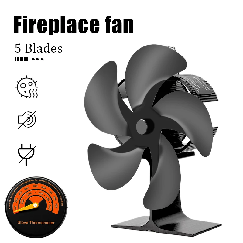 Fireplace Fan 5 Blades Heat Powered Stove Fan Aluminium Silent Eco-Friendly For Wood Log Burner Silent Warmth Winter
Fireplace Fan 5 Blades Heat Powered Stove Fan Aluminium Silent Eco-Friendly For Wood Log Burner Silent Warmth Winter
