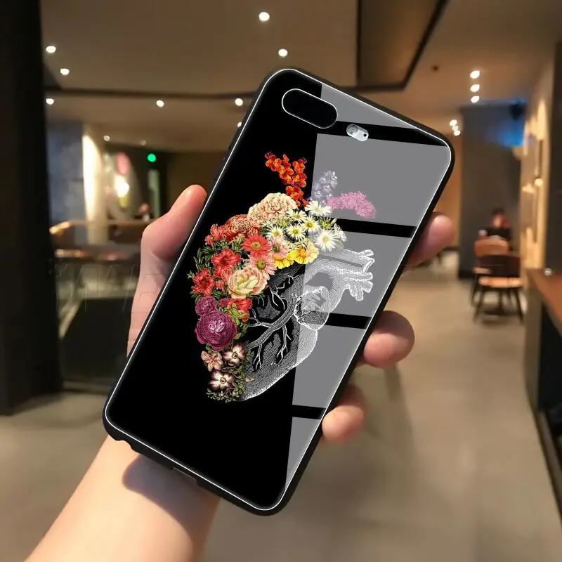 Tempered Glass Phone Case for iPhone 11 Pro 7 8 Plus X XR XS MAX 6 6s Plus Cover Anatomical Heart With Flowers Art Print Case
Tempered Glass Phone Case for iPhone 11 Pro 7 8 Plus X XR XS MAX 6 6s Plus Cover Anatomical Heart With Flowers Art Print Case