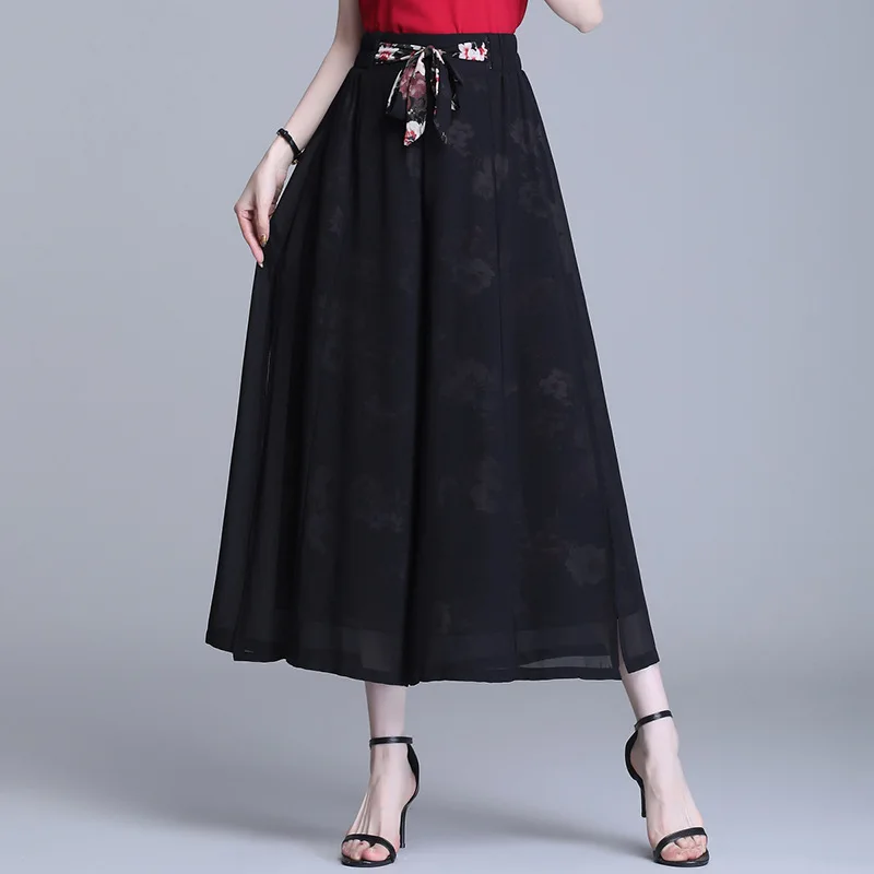 Elegant Floral Chiffon Wide Leg Pants Skirts for Women Summer Elastic High Waist Loose Casual Vintage Ladies Trousers 5869
Elegant Floral Chiffon Wide Leg Pants Skirts for Women Summer Elastic High Waist Loose Casual Vintage Ladies Trousers 5869