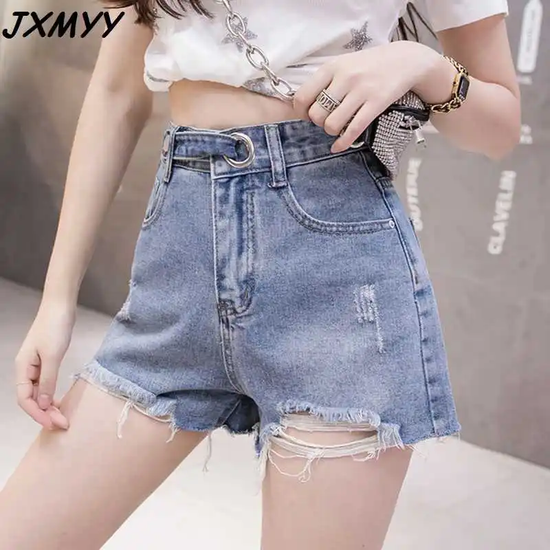 ICCLEK Denim shorts 2021 summer fashion casual new super fire high waist loose wide legs Korean version was thin a-line hot pant 
ICCLEK Denim shorts 2021 summer fashion casual new super fire high waist loose wide legs Korean version was thin a-line hot pant