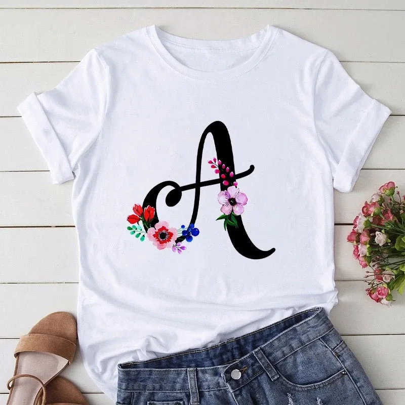 New Alphabet Print Women T Shirt Woman Harajuku Short Sleeve Tees Shirt Floral Letters T-shirt Girl Summer Tee Top Femme Tshirt
New Alphabet Print Women T Shirt Woman Harajuku Short Sleeve Tees Shirt Floral Letters T-shirt Girl Summer Tee Top Femme Tshirt