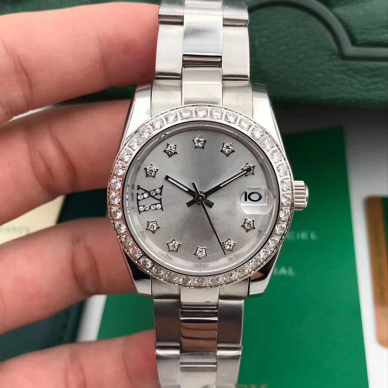 New Stainless Steel Sapphire Watch Women Lady Automatic Mechanical Diamond Bezel Silver Rose Gold Green Shell Datejust 31mm
New Stainless Steel Sapphire Watch Women Lady Automatic Mechanical Diamond Bezel Silver Rose Gold Green Shell Datejust 31mm