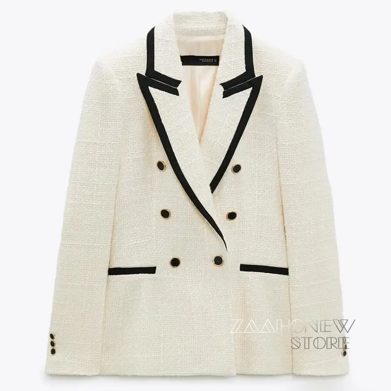 ZAAHONEW New Spring and Autumn Women Fashion Casual Double Breasted Blazer Vintage Lattice Long Sleeve Pockets Female Coat
ZAAHONEW New Spring and Autumn Women Fashion Casual Double Breasted Blazer Vintage Lattice Long Sleeve Pockets Female Coat