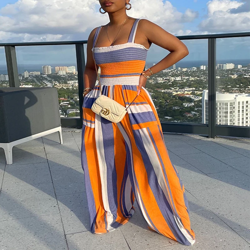 Thick Strap Striped Bandeau Jumpsuit Wide Leg Loose Pants One Piece Romper Overalls
Thick Strap Striped Bandeau Jumpsuit Wide Leg Loose Pants One Piece Romper Overalls