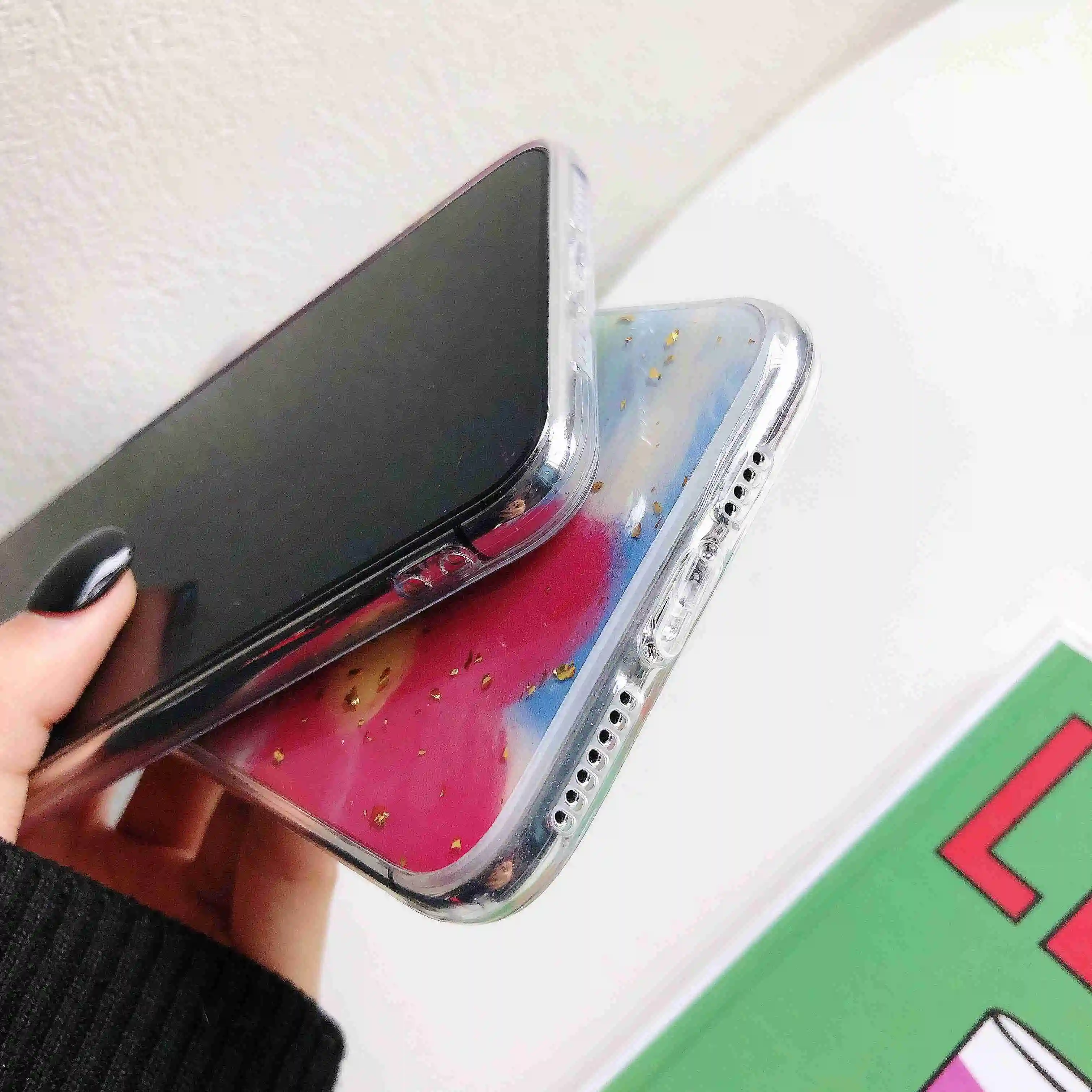 2020 новые чехлы для iPhone 11 Pro X XS Max XR 6 6S 7 8 Plus акварельные Роскошные блестящие из