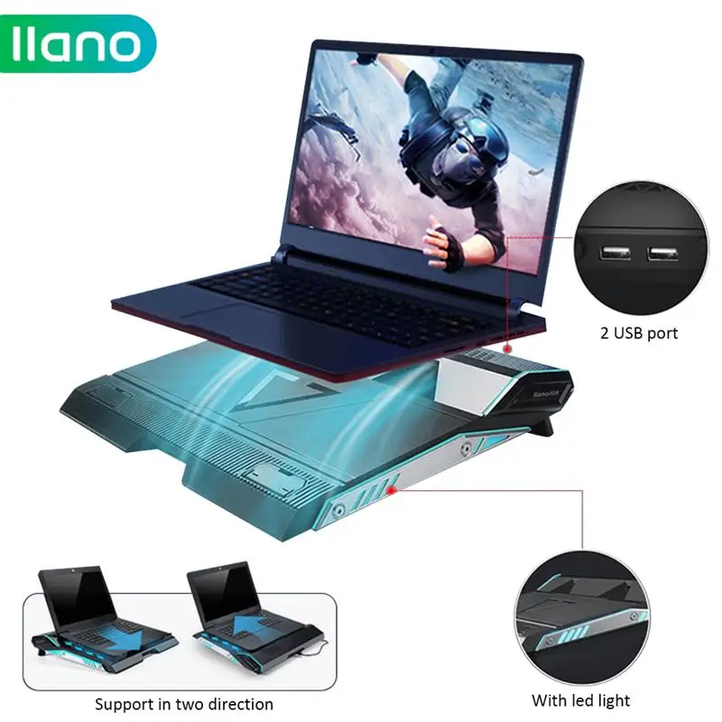 llano V6 Laptop Cooler USB 2.0 LED Air Cooler Pad Gaming Laptop Dual Turbo Cooling Fan Radiator for 15/15.6/17 Inch Notebook Hot
llano V6 Laptop Cooler USB 2.0 LED Air Cooler Pad Gaming Laptop Dual Turbo Cooling Fan Radiator for 15/15.6/17 Inch Notebook Hot