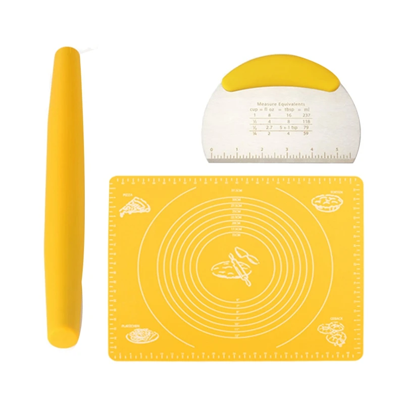 Silicone Rolling Pin and Baking Mat Set,Dough Cutter, for Baking Dough, Pizza, Pie, Pastries, Pasta, Cookies
Silicone Rolling Pin and Baking Mat Set,Dough Cutter, for Baking Dough, Pizza, Pie, Pastries, Pasta, Cookies