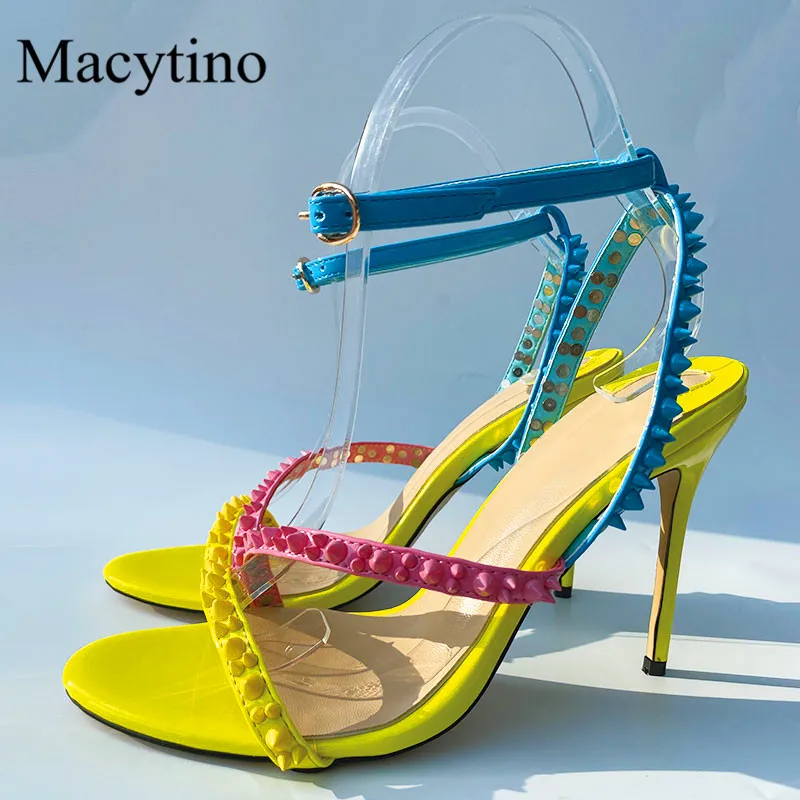 Color rivet decoration summer ladies high-heeled slippers round toe stiletto high-heeled slippers fashion party slippers
Color rivet decoration summer ladies high-heeled slippers round toe stiletto high-heeled slippers fashion party slippers