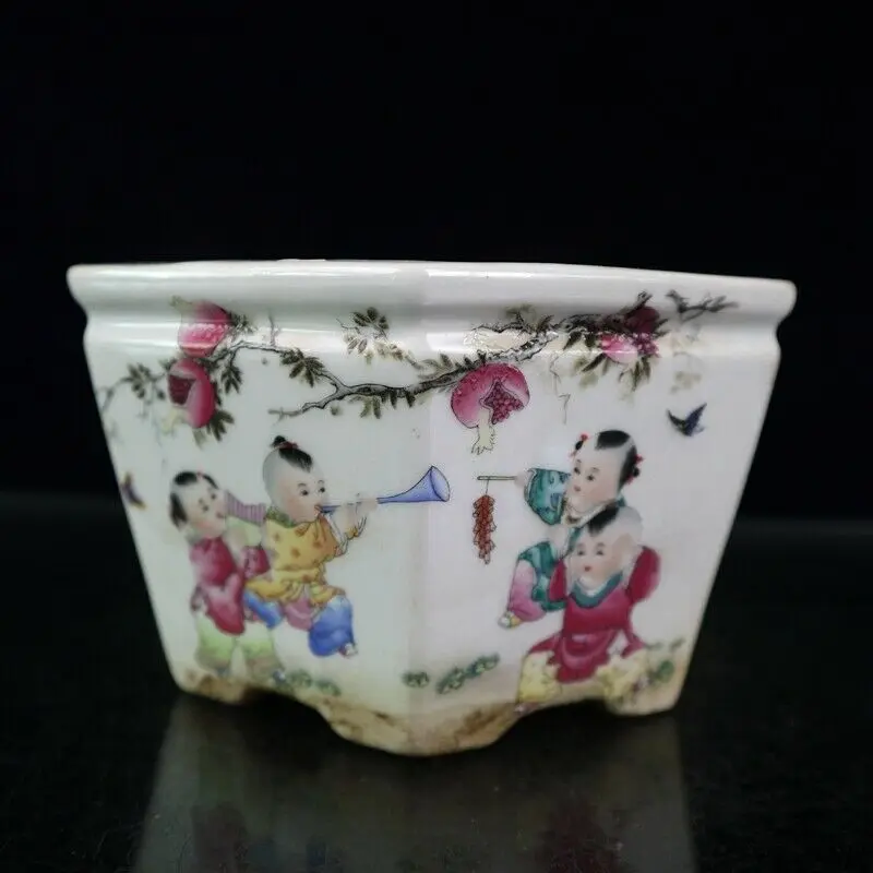 Old Chinese Pastel Color Porcelain Boy Playing Pattern Square Jar Flower Pot Iving Room Decoration Home Gift
Old Chinese Pastel Color Porcelain Boy Playing Pattern Square Jar Flower Pot Iving Room Decoration Home Gift