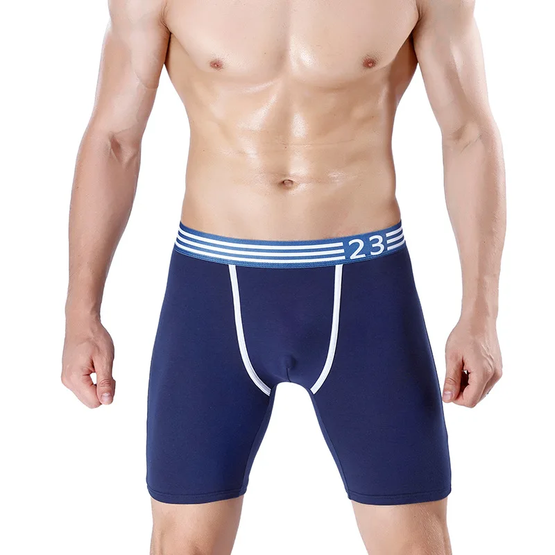 2 pack men cotton High elasticity long leg boxers mid-waist mens boxer briefs coton boxershorts panties trunk underwear | Мужская одежда
