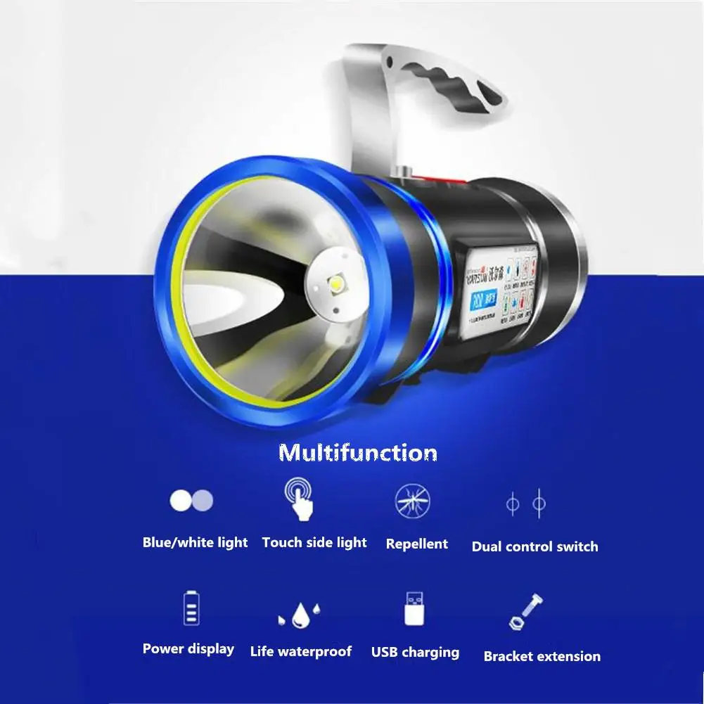 Blue/White Light Fishing Lamp Night Fishing Super Bright Spotlight Flashlight Fishing Lamp
Blue/White Light Fishing Lamp Night Fishing Super Bright Spotlight Flashlight Fishing Lamp